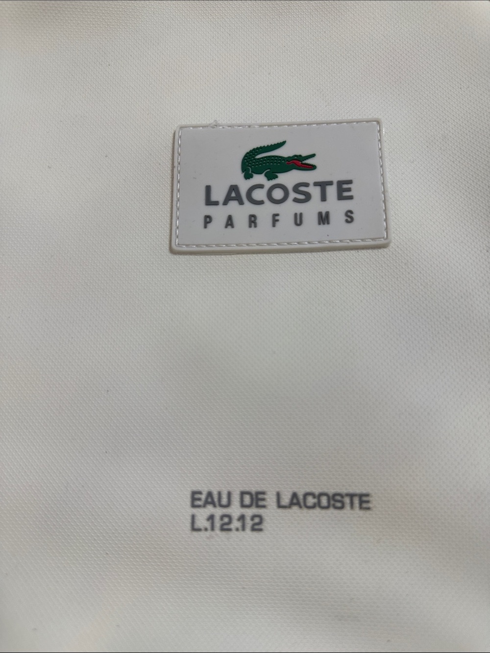 Lacoste White Laptop Bag with Green-Blue Striped Strap - Picture 2 of 9